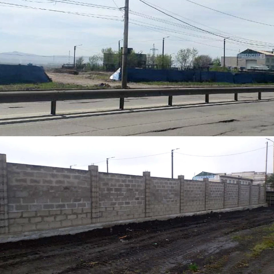 На въездах в Красноярск убрали мусор и закрасили надписи на стенах и павильонах. Фото: мэрия Красноярска