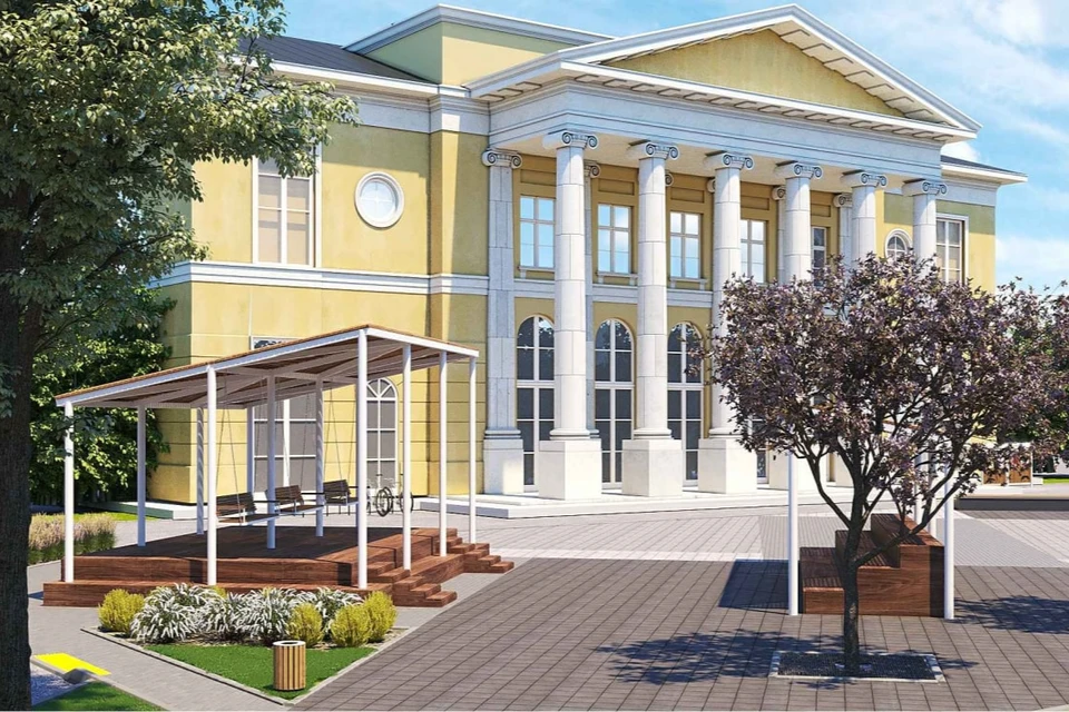 Площадь перед театром благоустроят в 2022 году. Фото: управление архитектуры Челябинска.