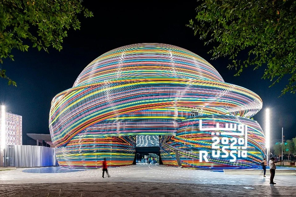 Российский павильон стал одним из самых масштабных на Экспо-2020. Фото: кадр видео.