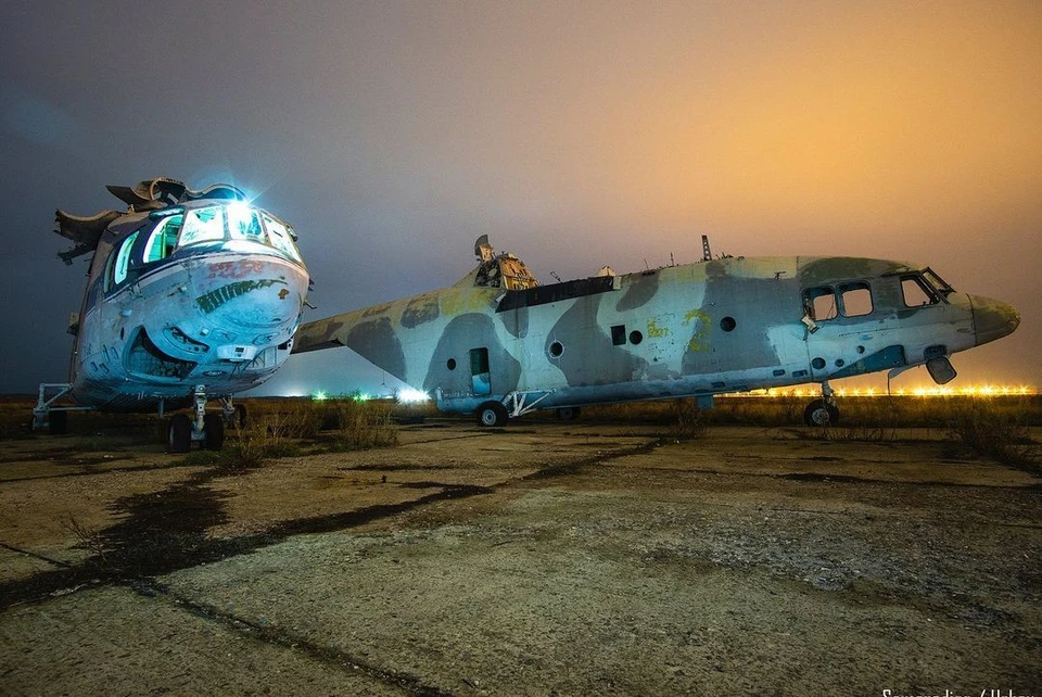 От военных вертолетов остались лишь "скелеты". Фото: instagram.com/rooney.999