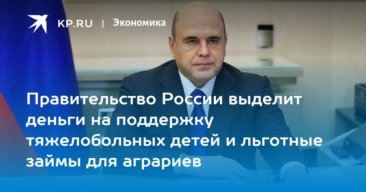 Правительство России выделит деньги на поддержку тяжелобольных детей и льготные займы для аграриев - KP.RU