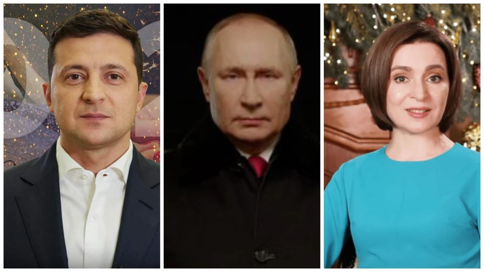 Зеленский, Путин и Санду.