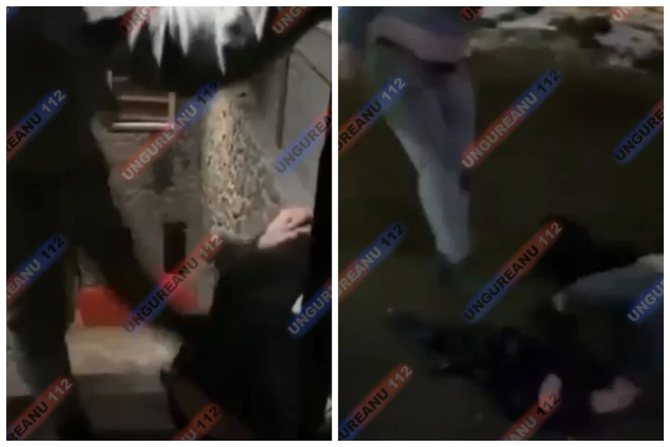 Тиктокер избивал молодого человека ногами. Коллаж из видео Ungureanu112