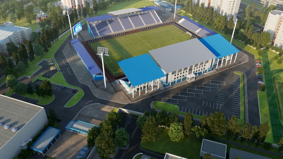 Так будет выглядеть обновленный стадион "Факел" с высоты птичьего полета.