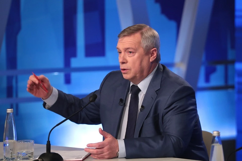 На пресс-конференцию Василия Голубева аккредитовались 102 журналиста. Фото: пресс-служба губернатора РО / Павел Сапрыкин.