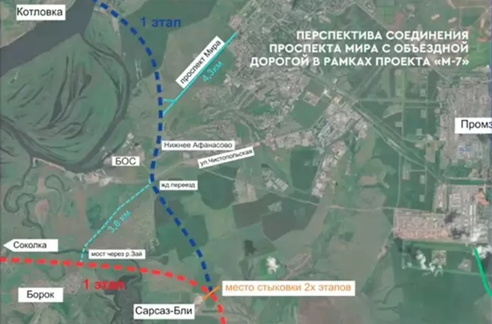 Объездная дорога набережные челны м7 проект на карте