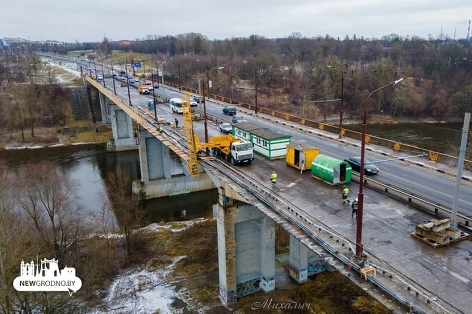 Румлевский мост в Гродно полностью закрыли из-за дефектов. Фото: newgrodno.by