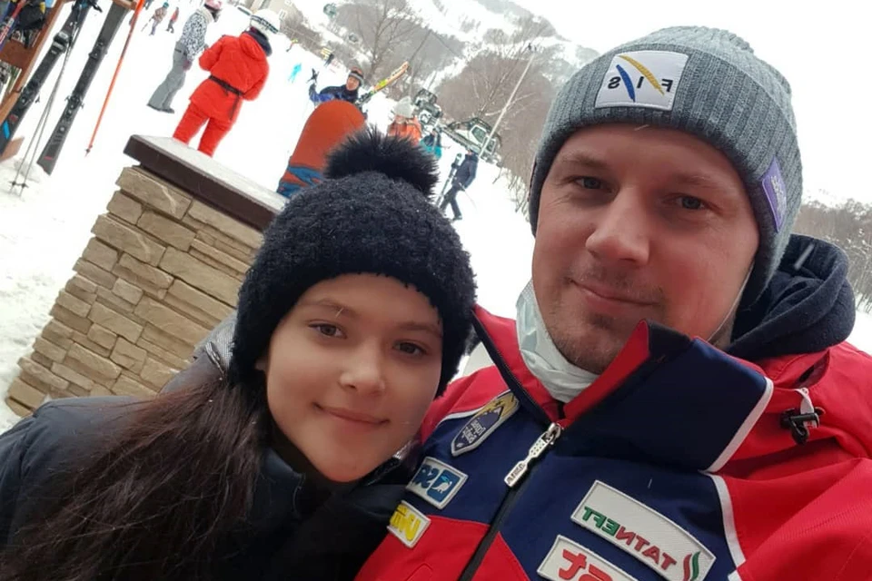Таисья со своим тренером Вячеславом Кизиловым