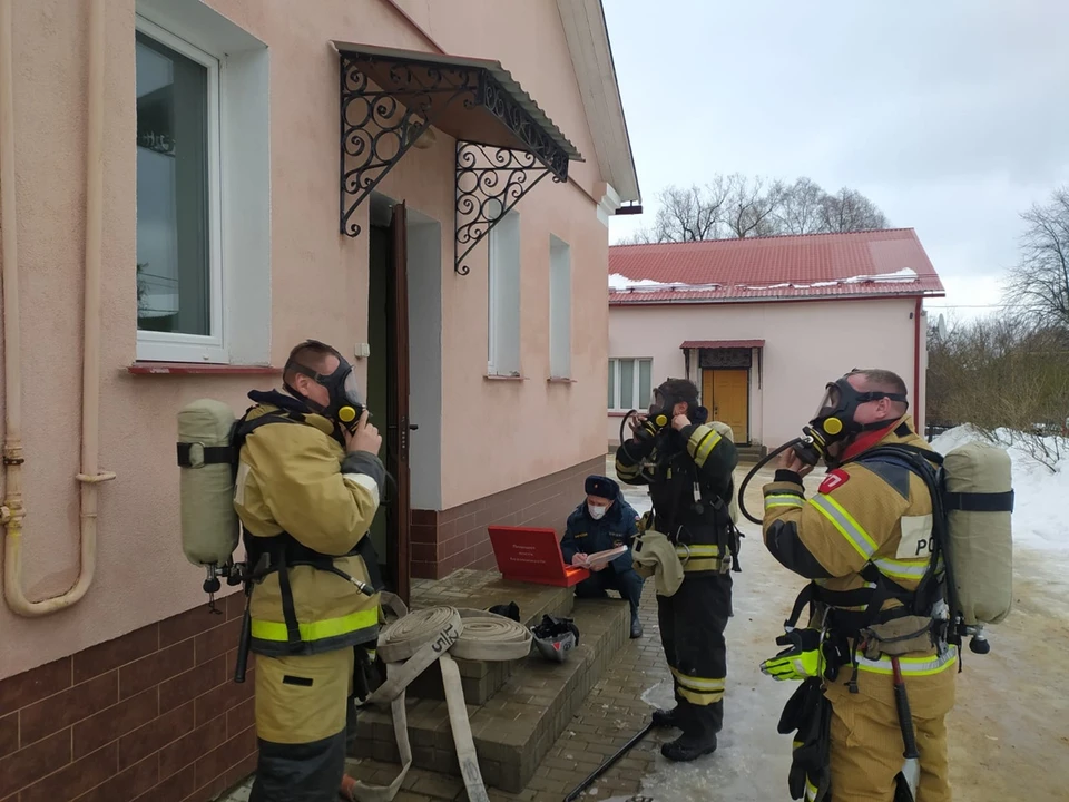 В Спасском-Лутовиново прошли пожарные учения