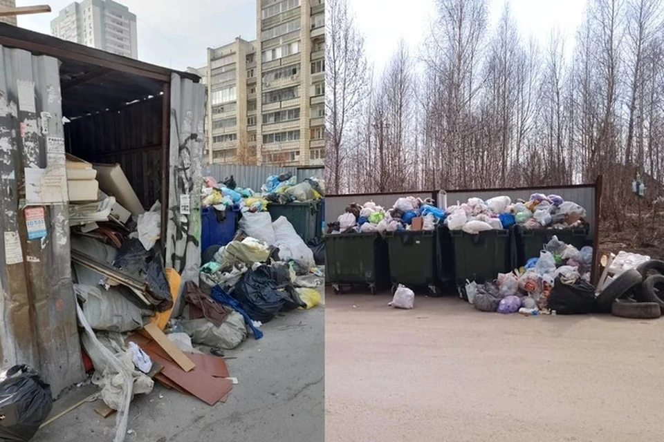 У контейнеров уже скопились кучи мусора. Фото: предоставлено КП-Новосибирск читателями