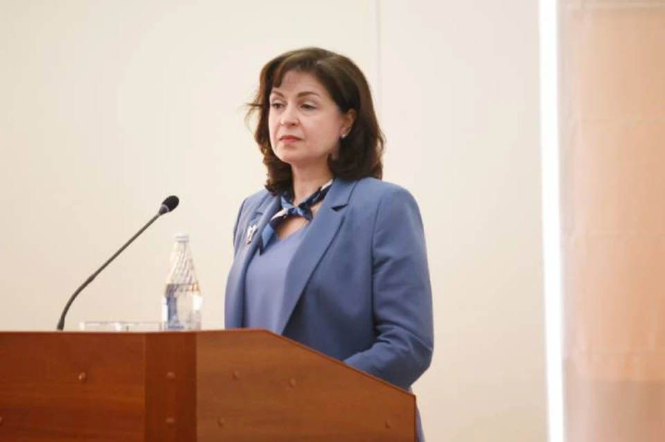 Глава администрации Кировского района Наталия Симаченко выступила с докладом перед депутатами гордумы. Фото: пресс-служба Ростовской-на-Дону городской Думы
