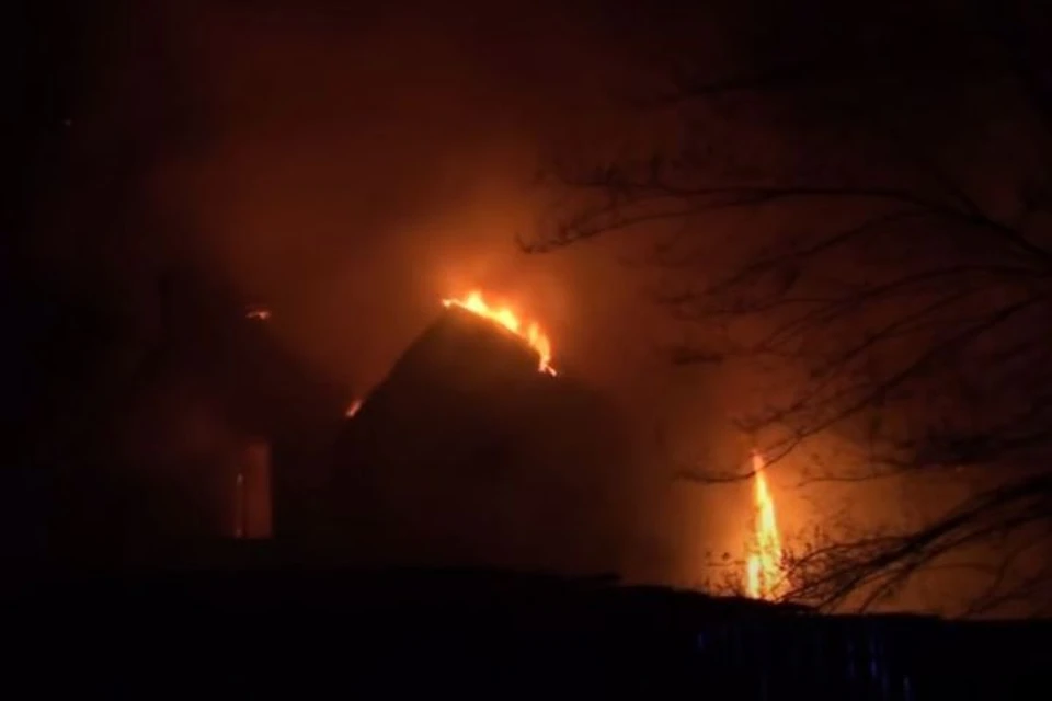 Напротив элитного жилищного комплекса «Гродеков» в Хабаровске произошел пожар. Фото: стоп-кадр видео MOLOTOV TODAY