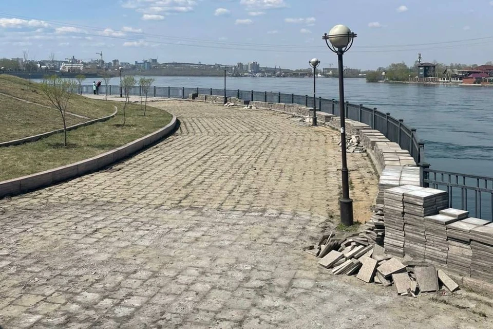 Второй этап благоустройства Нижней набережной начался в Иркутске. Фото: пресс-служба администрации Иркутска.