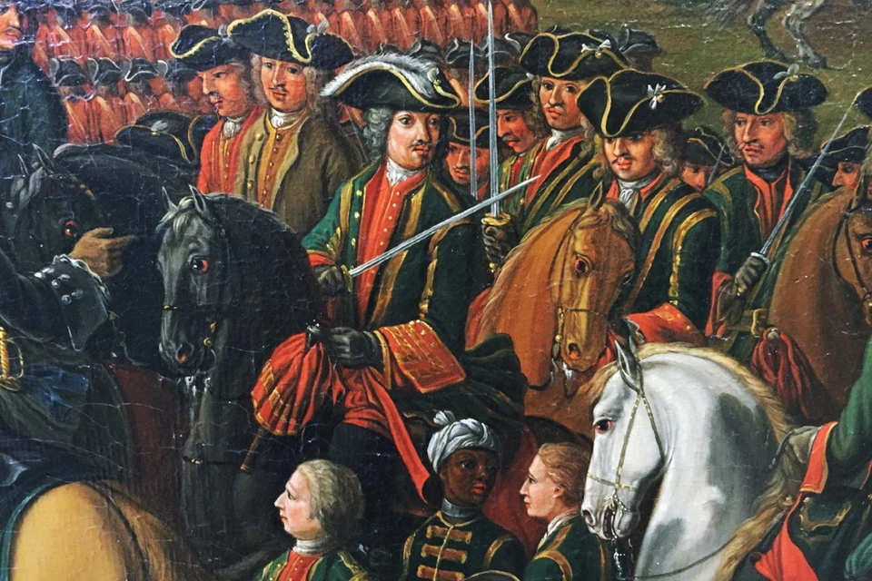 Царь Петр брал с собой мальчика Абрама даже на баталии. Фото: фрагмент картины Пьера-Дениса Мартена-Младшего «Битва при Лесной 28 сентября 1708 года»
