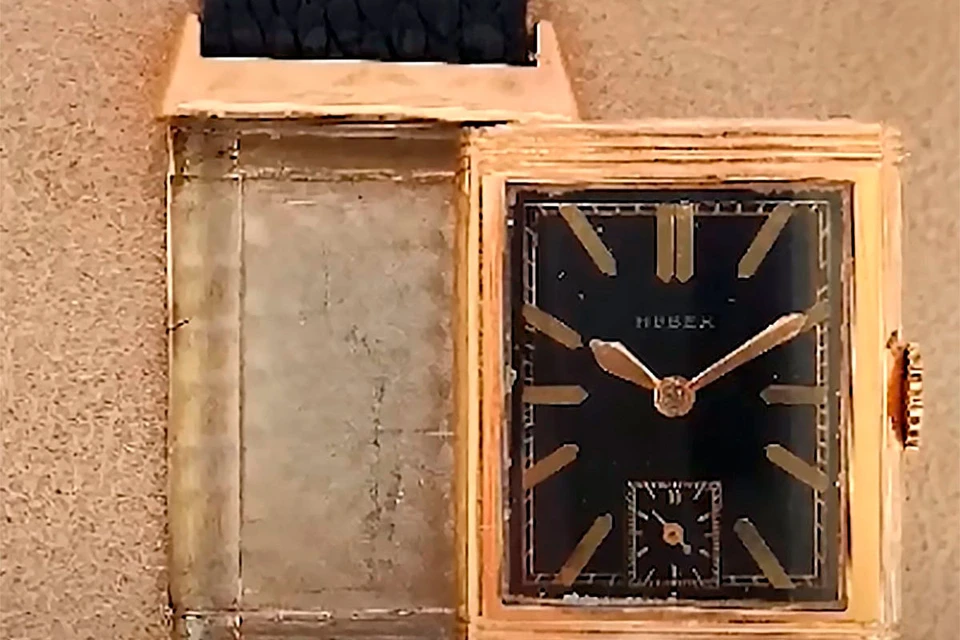 Золотые наручные часы фирмы Huber, принадлежавшие Гитлеру - трофей французского солдата Робера Миньо