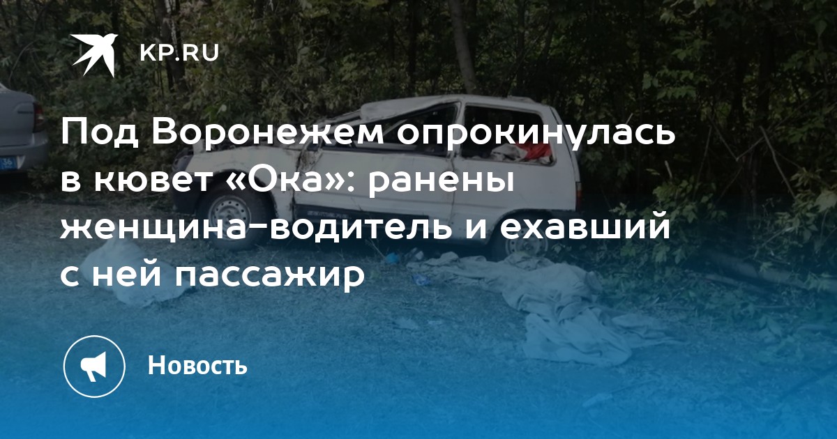 Под Воронежем опрокинулась в кювет «Ока»: ранены женщина-водитель и ...