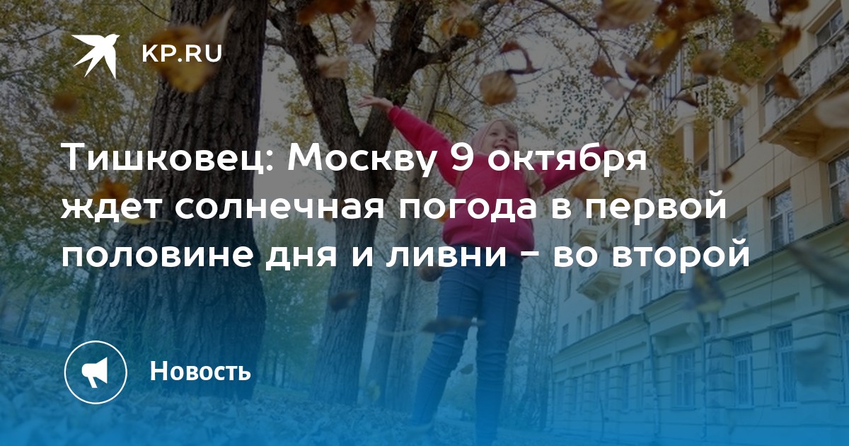 Тишковец: Москву 9 октября ждет солнечная погода в первой половине дня