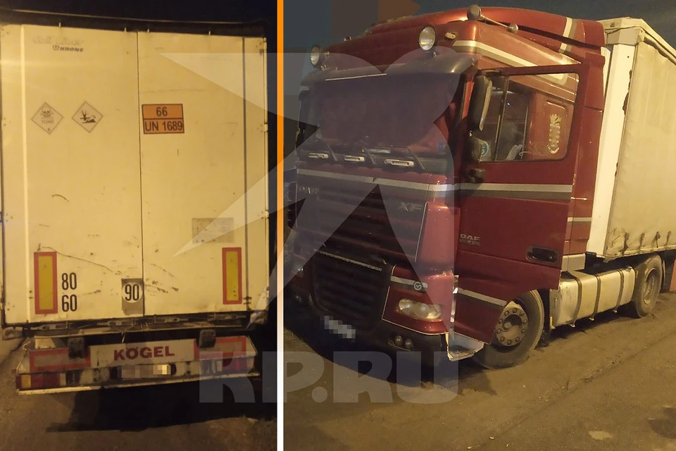 According to information "KP", two heavy vehicles were involved in the operation of the Ukrainian special services.  In the photo - the first truck.