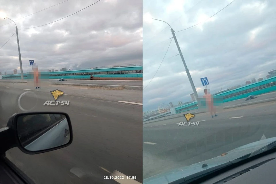 Новосибирцев удивил мужчина, голосовавший голым на Коммунальном мосту. Фото: "АСТ-54".