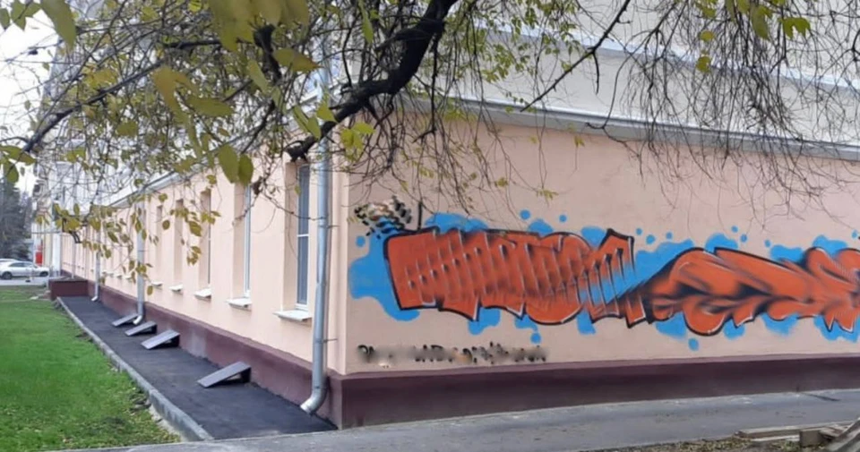 Свежевыкрашенный фасад дома изуродовали вандалы