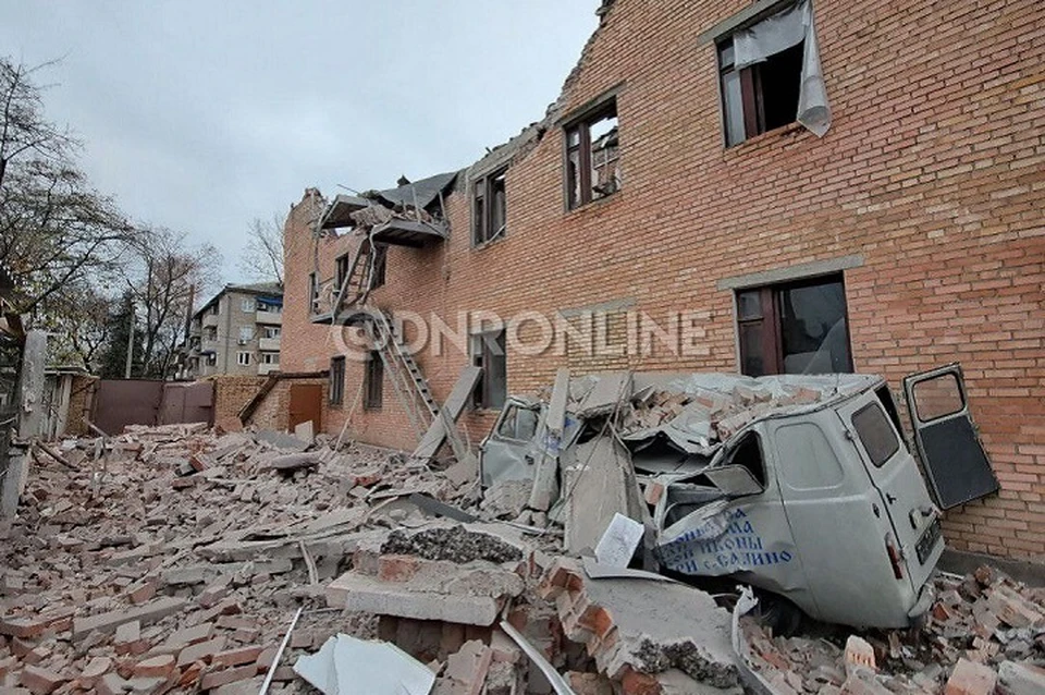 Последствия обстрела Горловки. Фото: t.me/dnronline