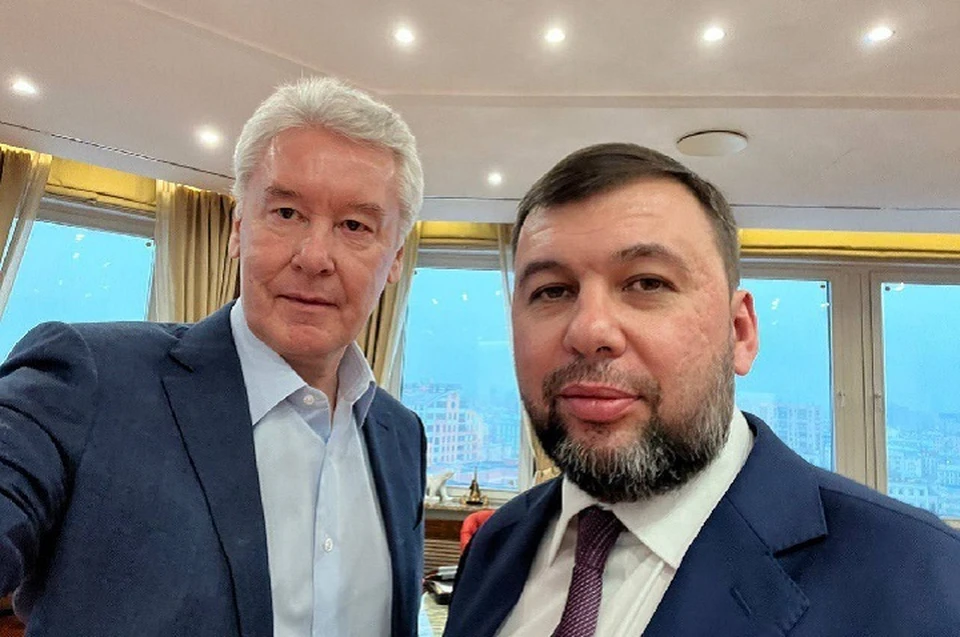 Лидер ДНР Денис Пушилин встретился в рамках рабочей поездки с мэром Москвы Сергеем Собяниным. Фото: t.me/pushilindenis