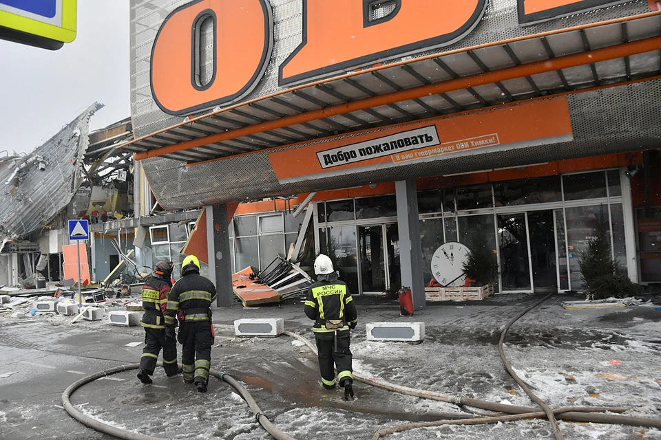 Пожар в OBI на территории торгового центра «Мега Химки»