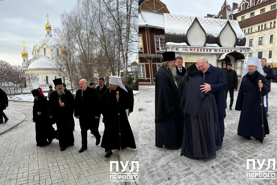 Лукашенко в Рождество приехал в Свято-Елисаветинский монастырь в Новинках. Фото: телеграм-канал "Пул Первого"