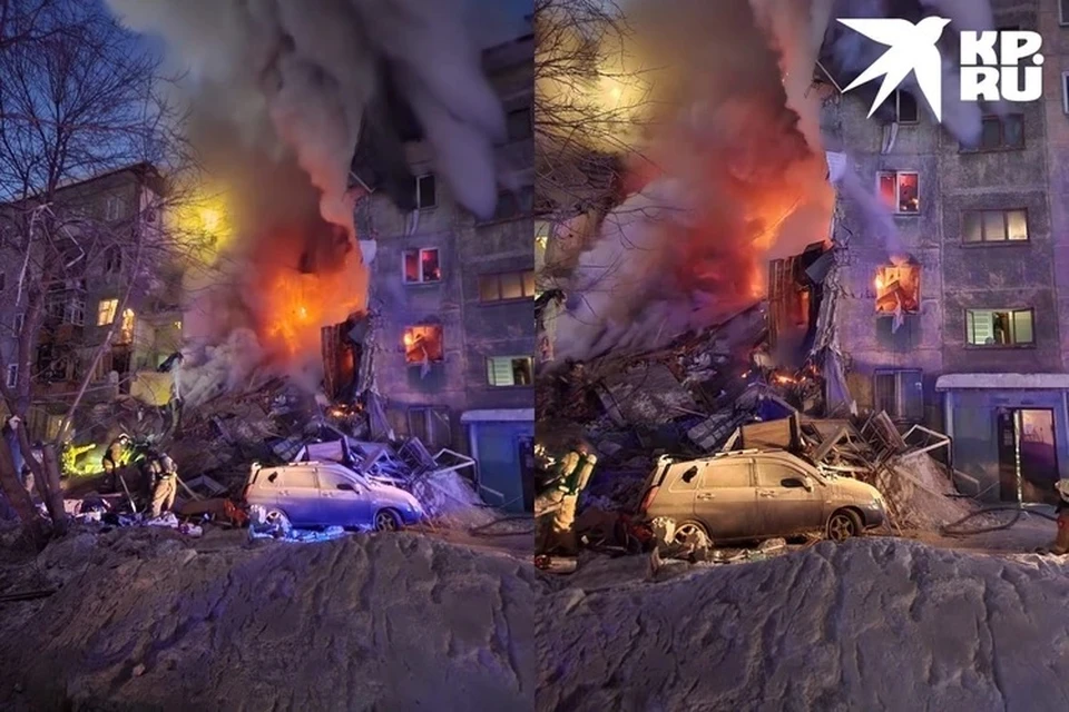 В результате взрыва произошло обрушение части жилой многоэтажки