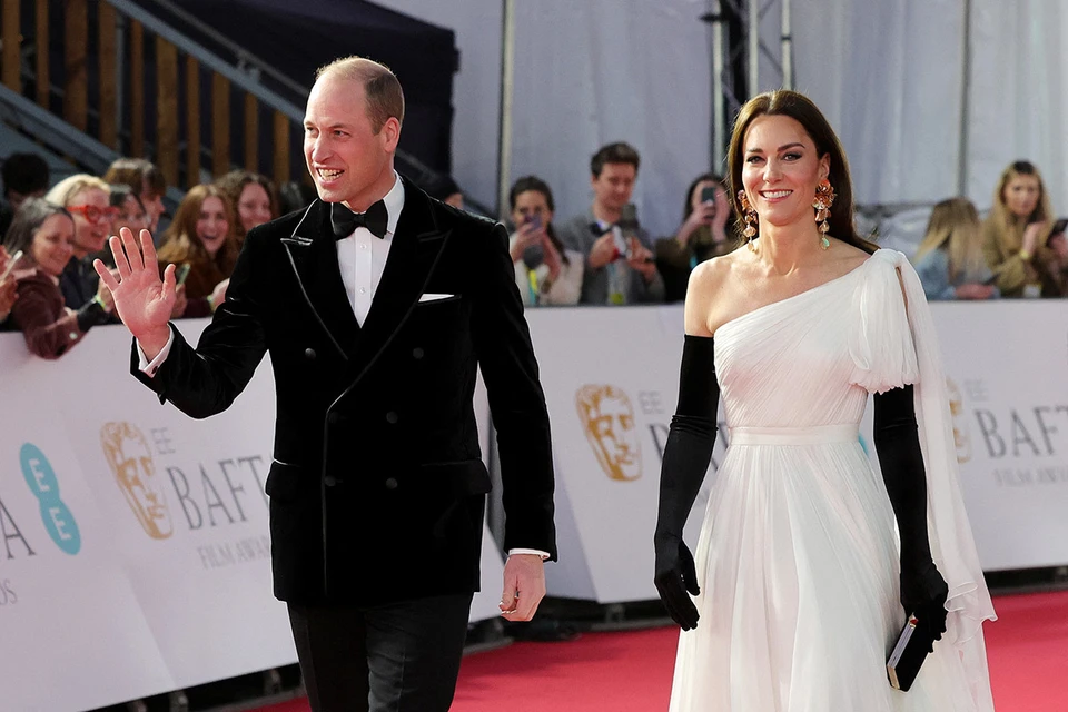 Принц Уильям с женой Кейт на церемонии вручения наград BAFTA.