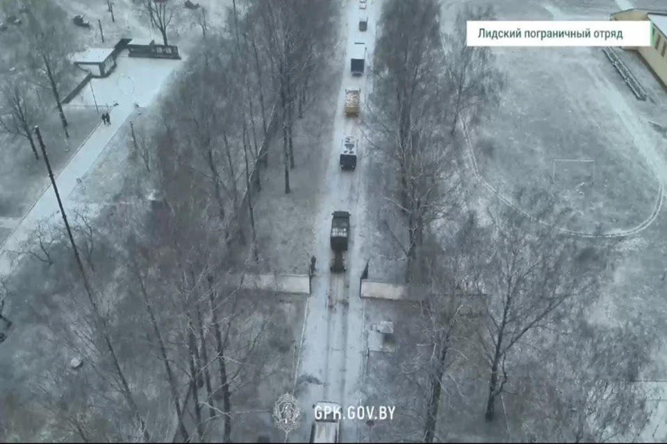 Пограничный комитет Беларуси проверил во время учений готовность частей к развертыванию. Фото: скриншот с видео, опубликованного в телеграм-канале Пограничного комитета Беларуси