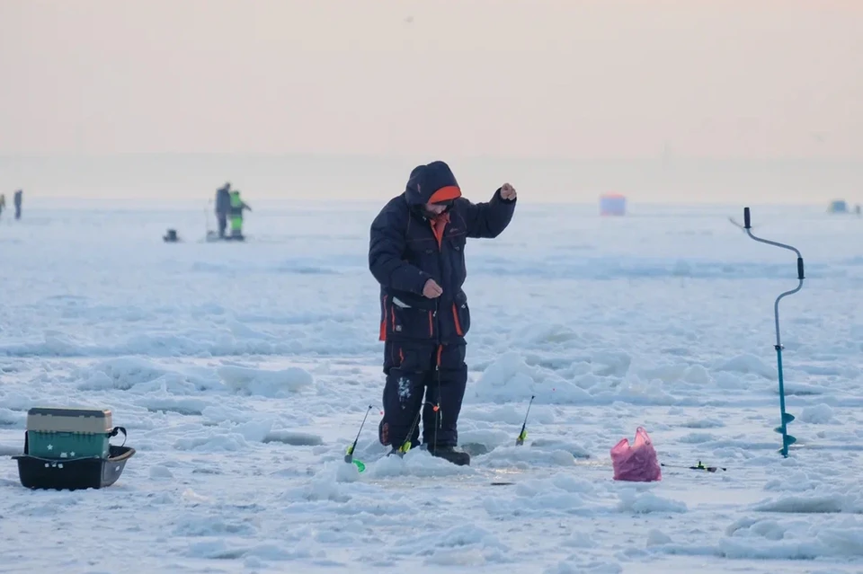 50 рыбаков оказались в ловушке на Финском заливе, где от берега откололись две льдины.