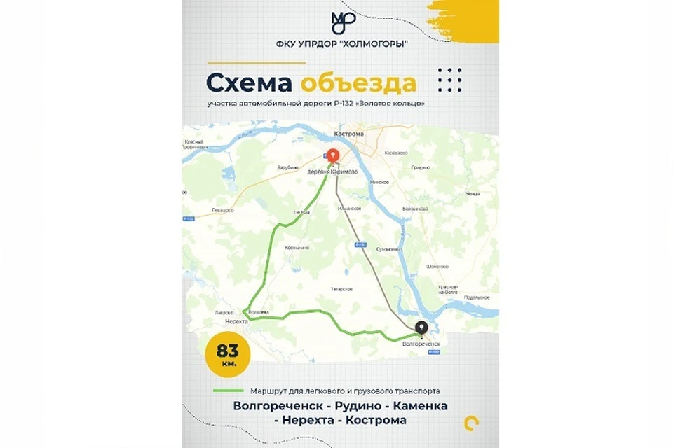 На дороге Кострома-Волгореченск пройдет ремонт.
