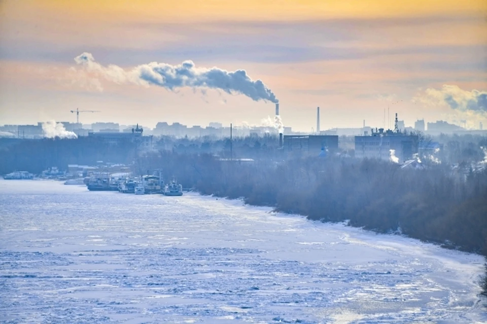 Река Иртыш, город Омск.