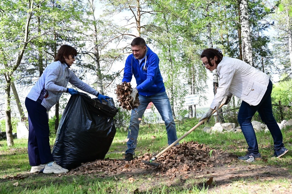 В рамках экологической недели в лесопарке провели уже около 15 субботников. Фото: департамент информационной политики Свердловской области