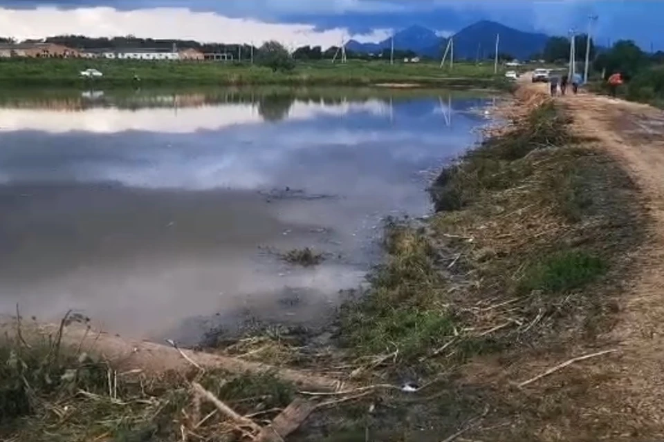 Справа наглядно видно, насколько опустился уровень воды. Фото: стоп-кадр видео