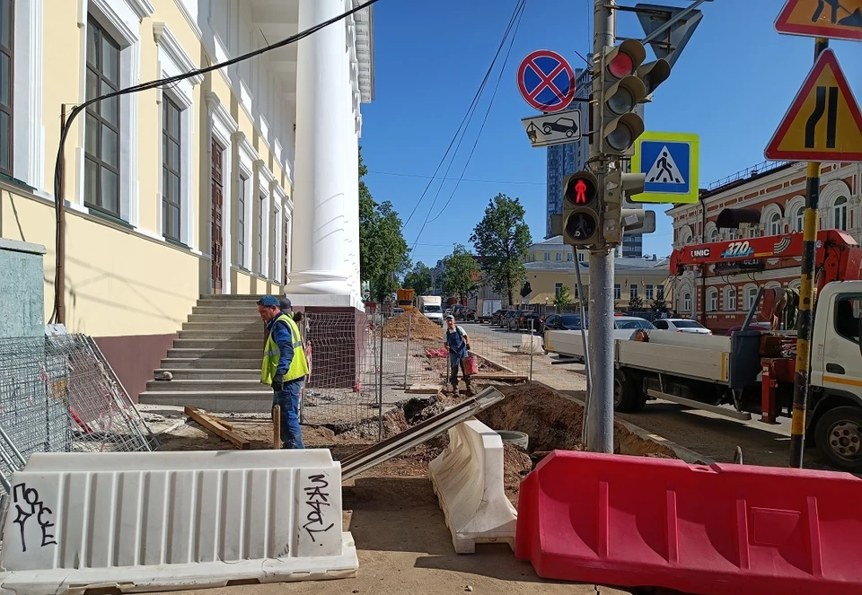 Улица Сибирская в глубоком ремонте.