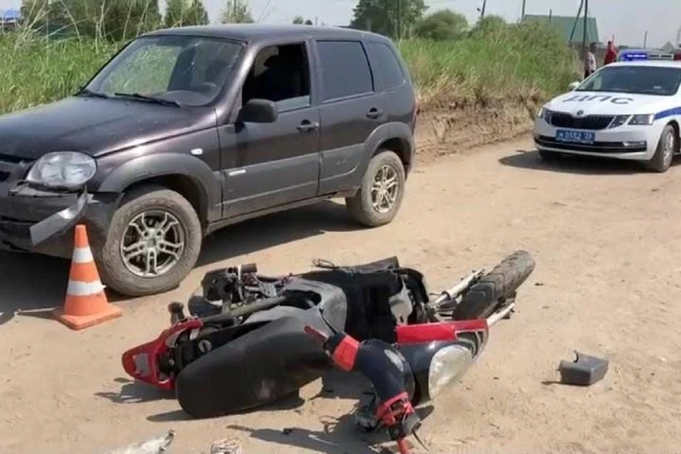 В селе Биликтуй Иркутской области 15-летний мотоциклист столкнулся с автомобилем. Фото: прокуратура Иркутской области