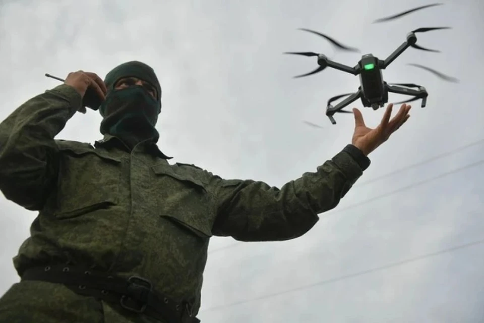 ВС РФ уничтожают огневые точки ВСУ с помощью дрона-камикадзе