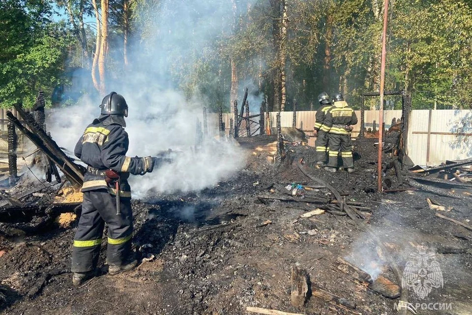 Огонь полностью объял жилое строение и баню. Фото: ГУ МЧС России по НСО