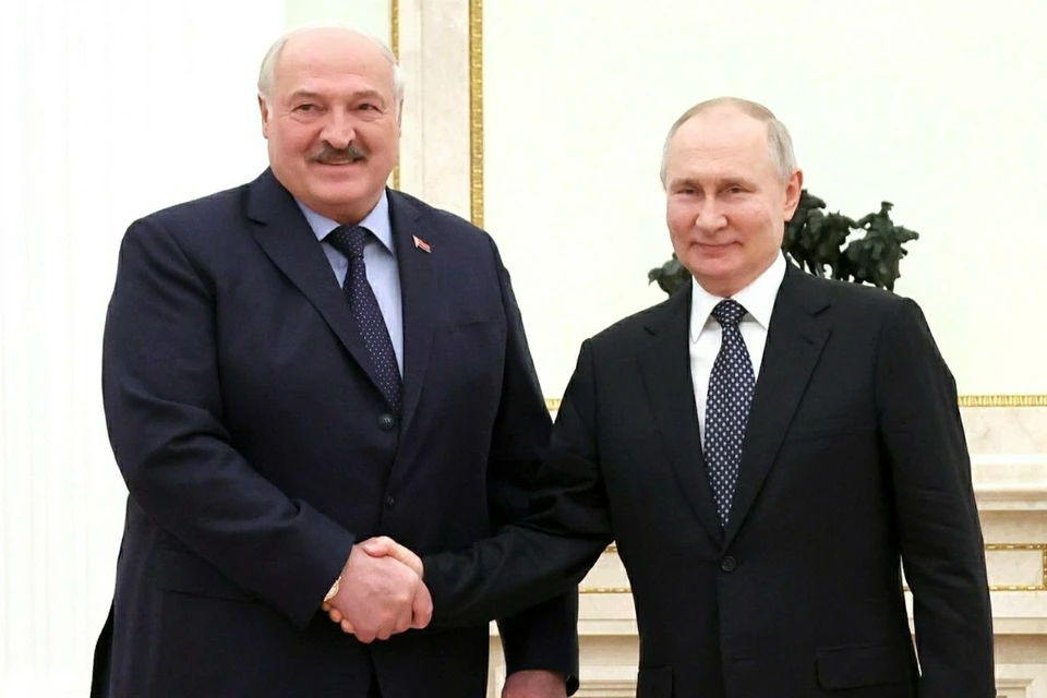 Александр Лукашенко и Владимир Путин на встрече