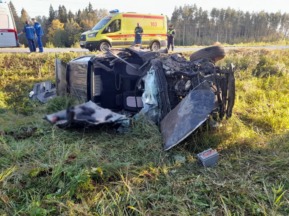 52-летний мужчина погиб на месте аварии. Фото: первый отдел УГИБДД МВД по Удмуртии