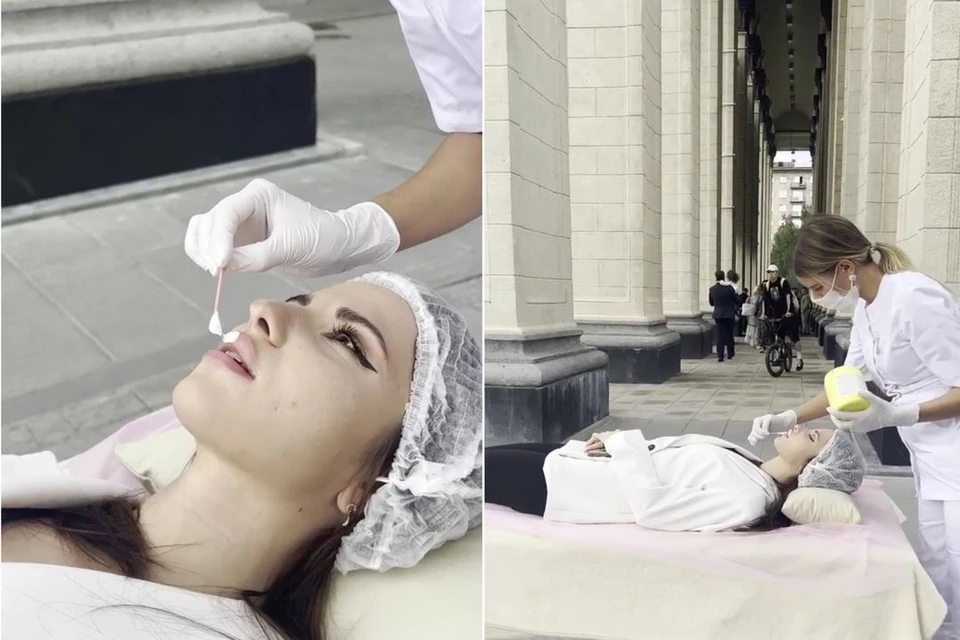 Новосибирский косметолог увеличила губы на площади Ленина. Фото: Екатерина Данилевская