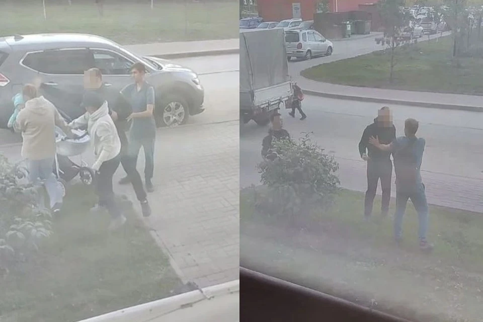 Мужчина ударил женщину с ребенком на руках. Фото: предоставлено местными жителями
