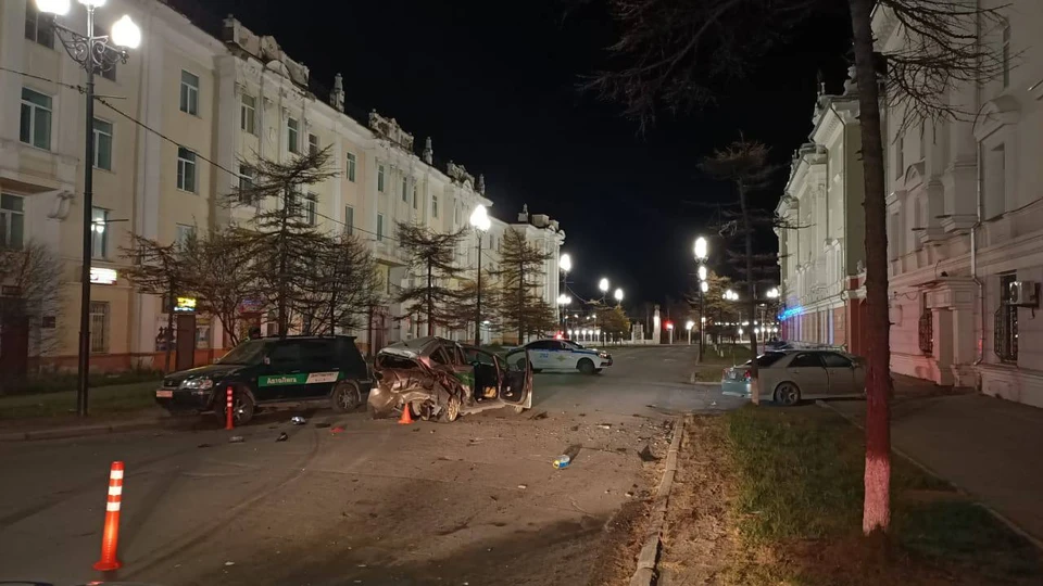 Тройное ДТП произошло в Магадане Фото: ГИБДД Магадана