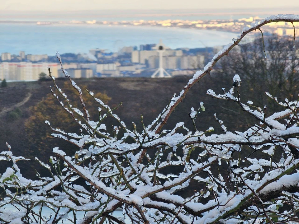 В Анапе выпал снег. Фото: t.me/MoreOz