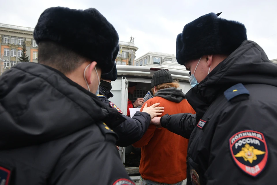 Задержание участника пикета