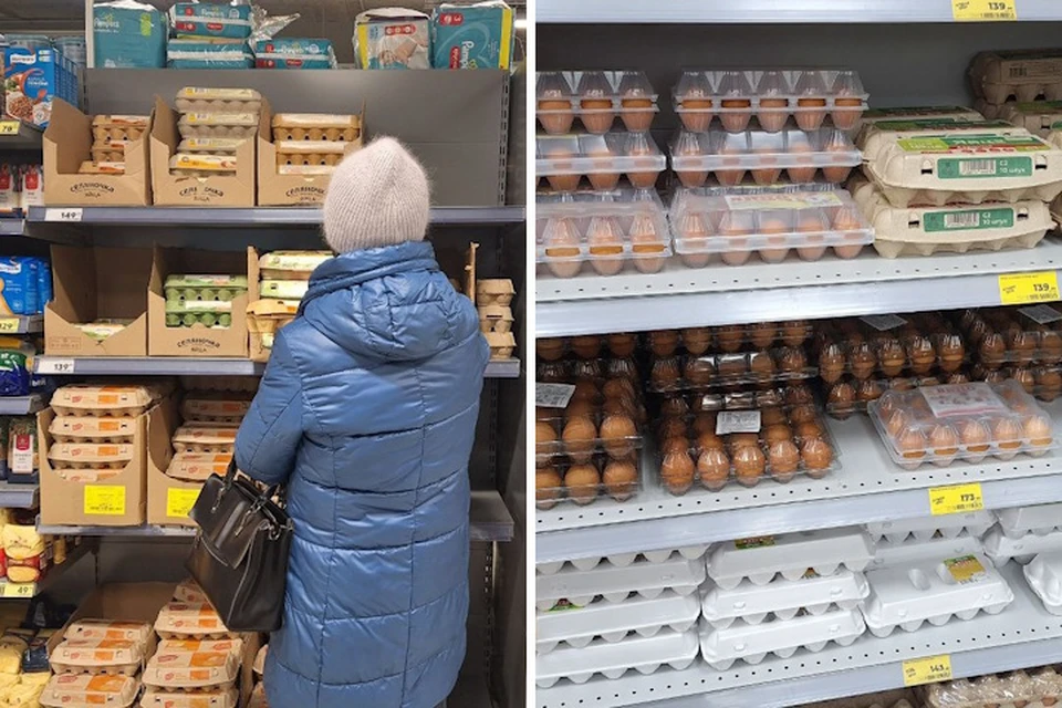 На прилавках ростовских магазинов яиц - в изобилии.