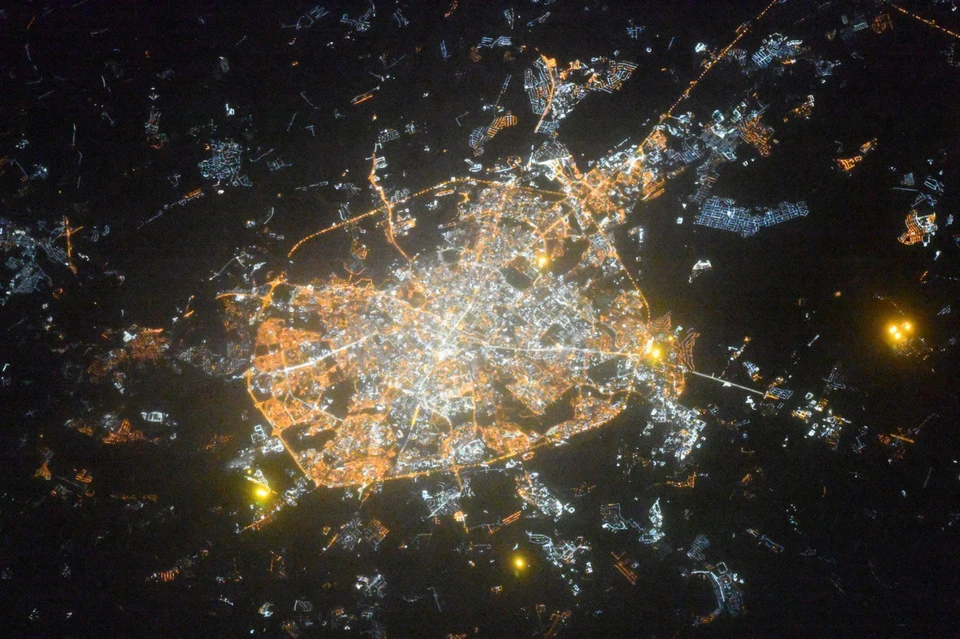 Снимок Минска из космоса опубликован в интернете. Фото: официальный телеграм-канал Роскосмоса