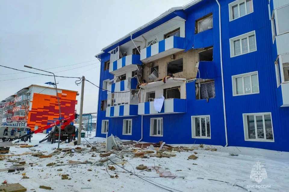 Взрыв газа произошел 24 января в городе Томмот. Фото: ГУ МЧС РФ по Якутии